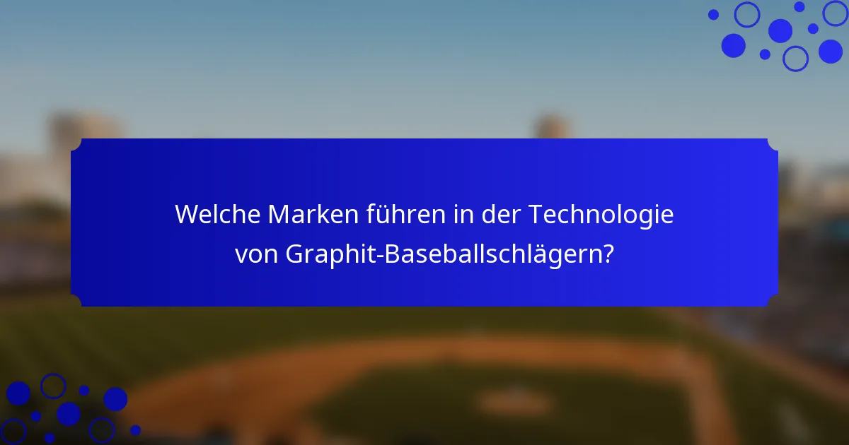 Welche Marken führen in der Technologie von Graphit-Baseballschlägern?