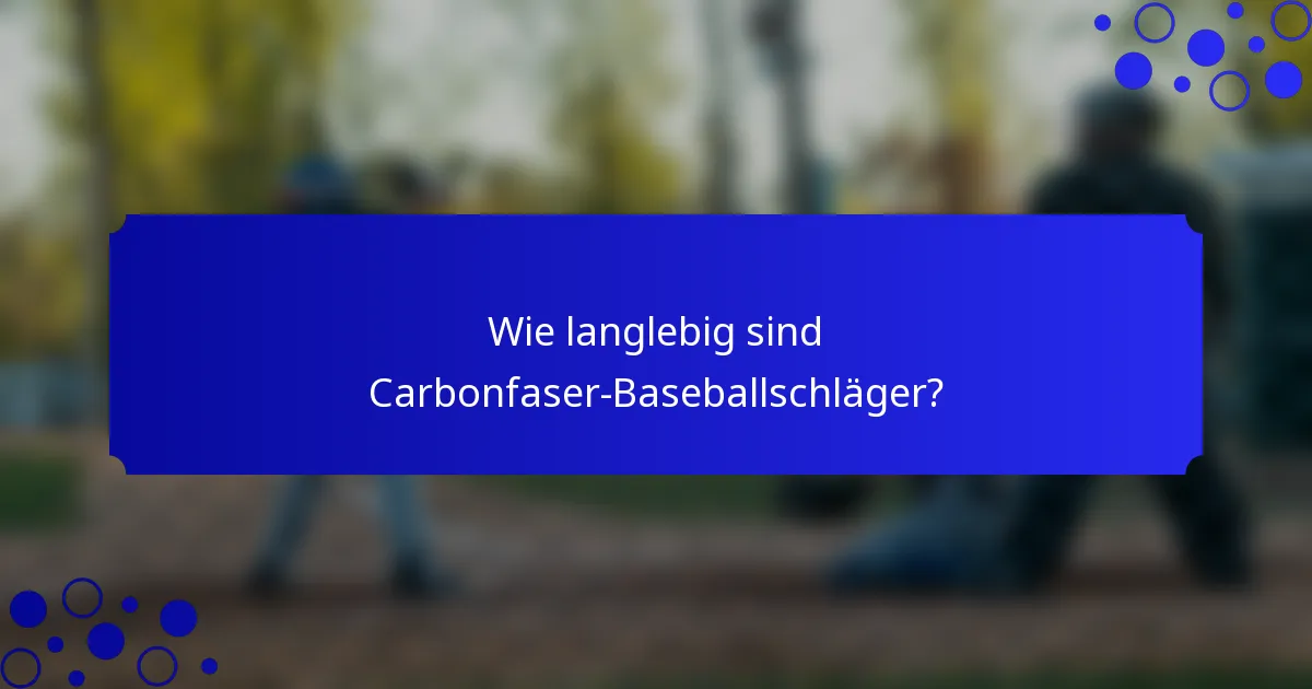 Wie langlebig sind Carbonfaser-Baseballschläger?