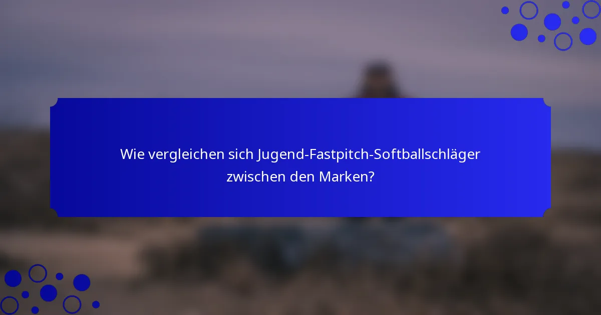 Wie vergleichen sich Jugend-Fastpitch-Softballschläger zwischen den Marken?